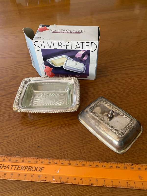 Silverplated  butterdish